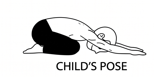 Visual sketch of Child's Pose (Balasana)